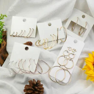 Geometric ring frosted earrings