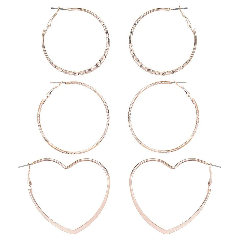 Geometric ring frosted earrings