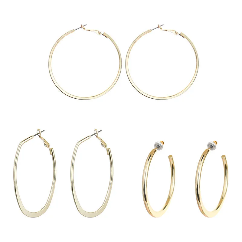 Geometric ring frosted earrings