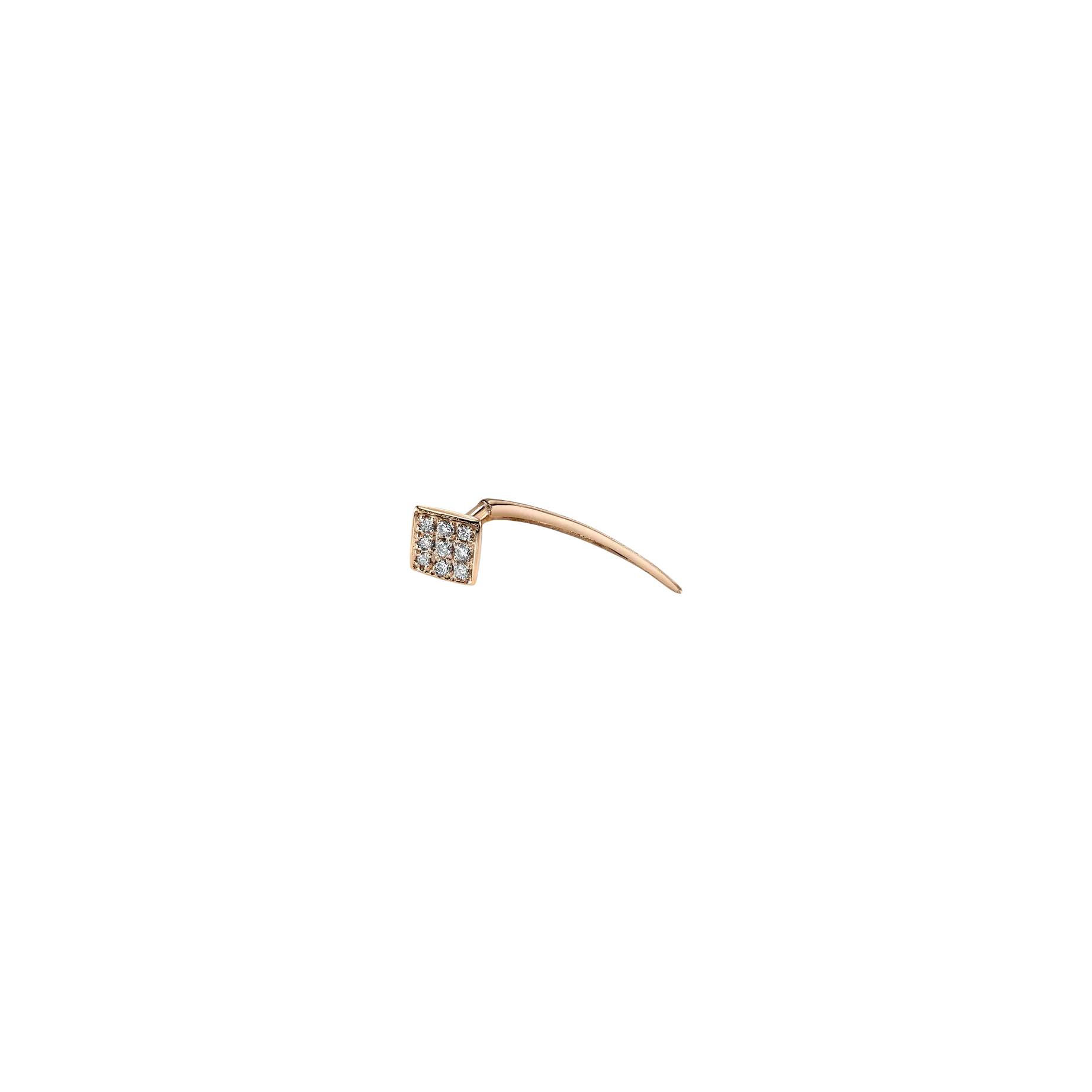 Geometric Shapes on Infinite Tusk Earring with White Pavé Diamond