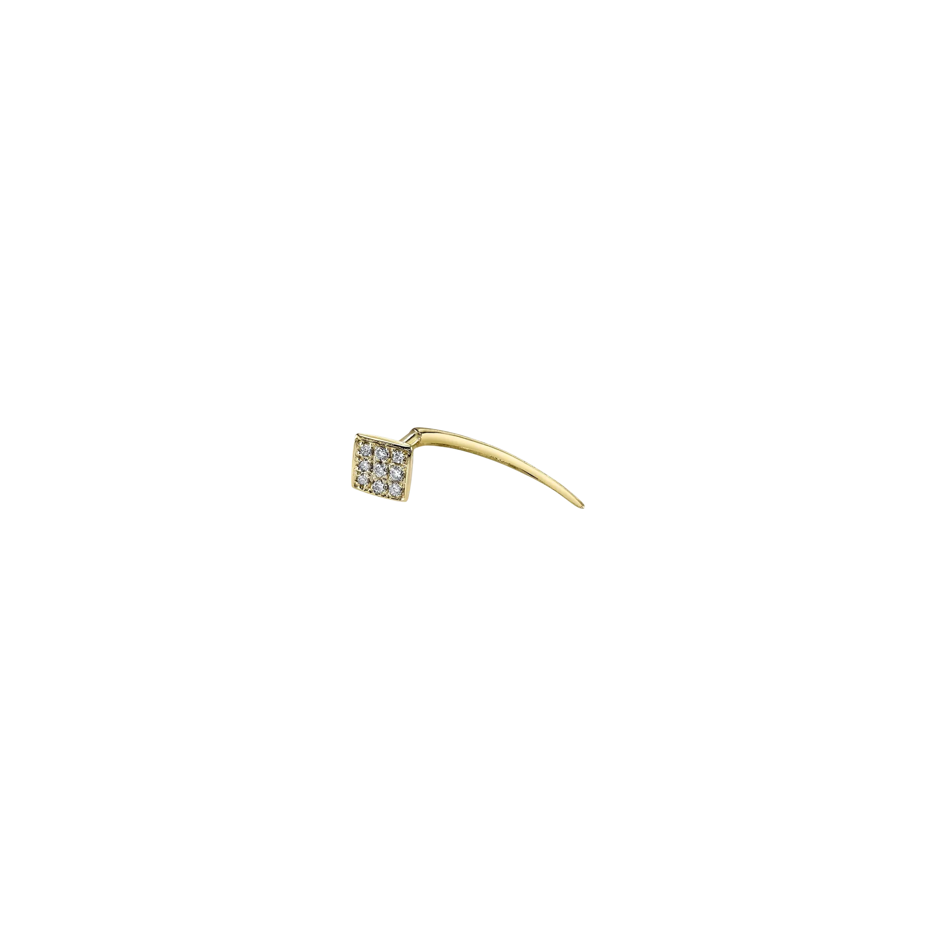 Geometric Shapes on Infinite Tusk Earring with White Pavé Diamond