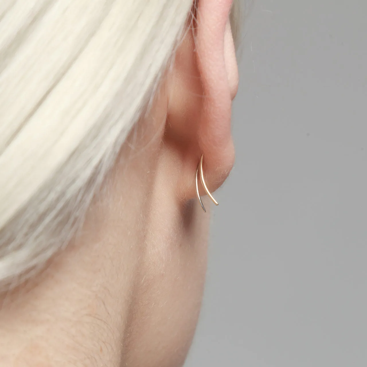 Geometric Shapes on Infinite Tusk Earring with White Pavé Diamond