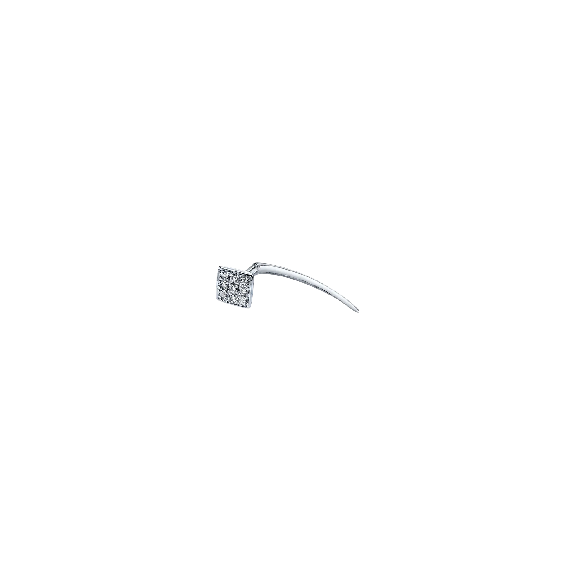 Geometric Shapes on Infinite Tusk Earring with White Pavé Diamond