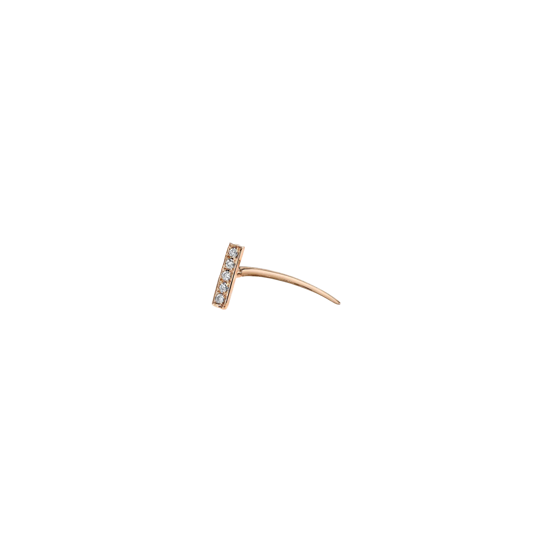 Geometric Shapes on Infinite Tusk Earring with White Pavé Diamond