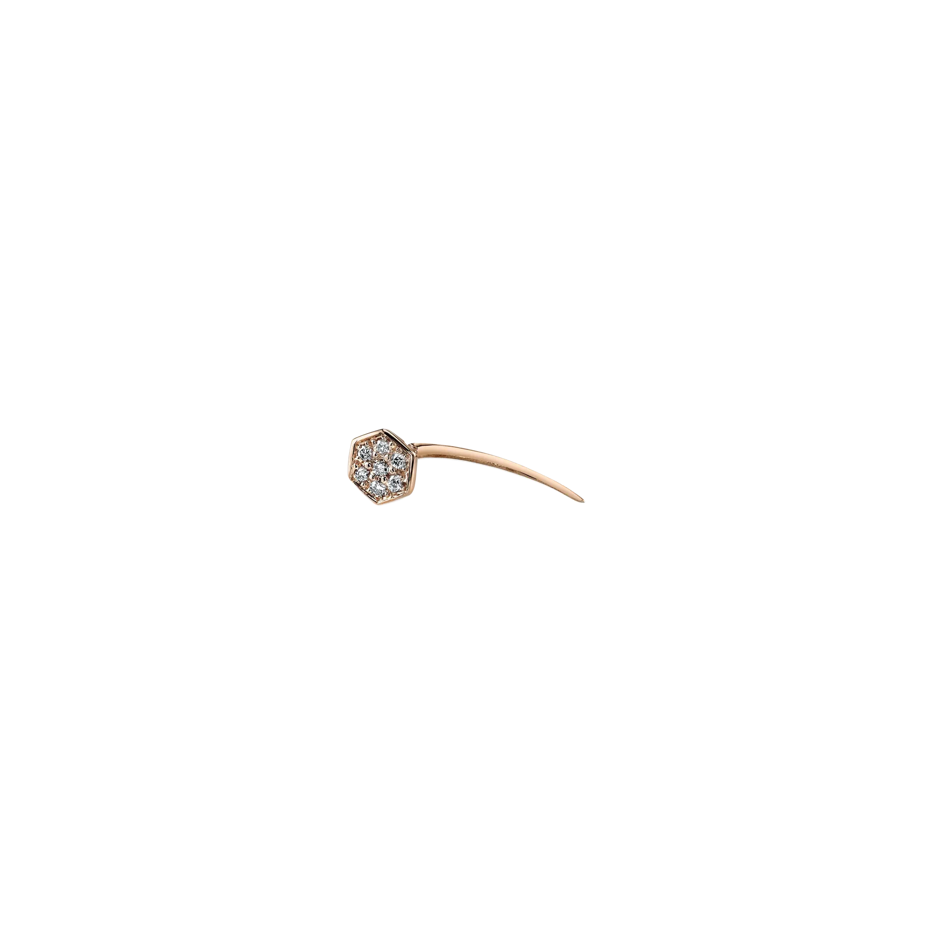 Geometric Shapes on Infinite Tusk Earring with White Pavé Diamond