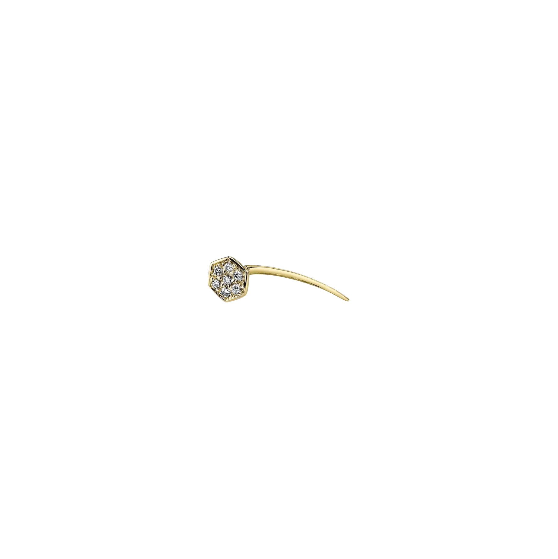 Geometric Shapes on Infinite Tusk Earring with White Pavé Diamond