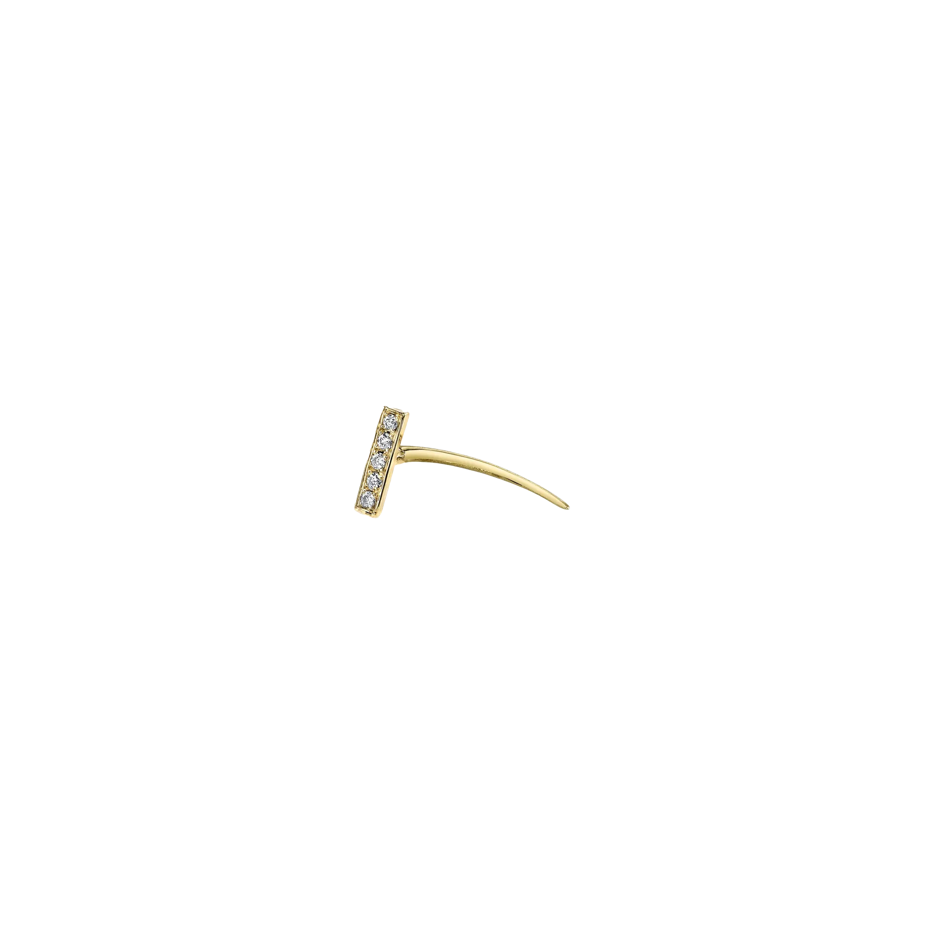 Geometric Shapes on Infinite Tusk Earring with White Pavé Diamond