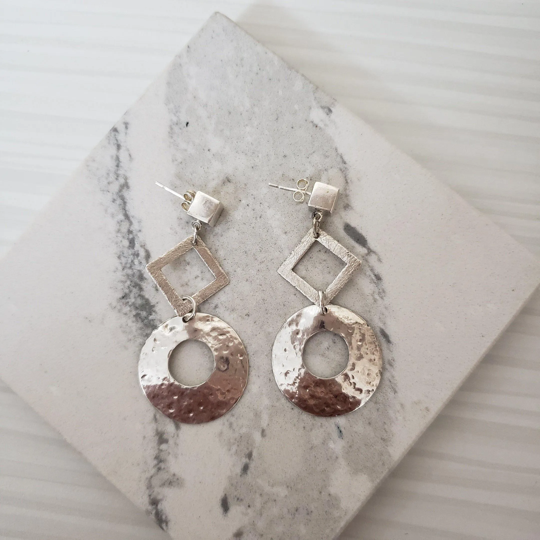 Geometric  sterling silver earrings