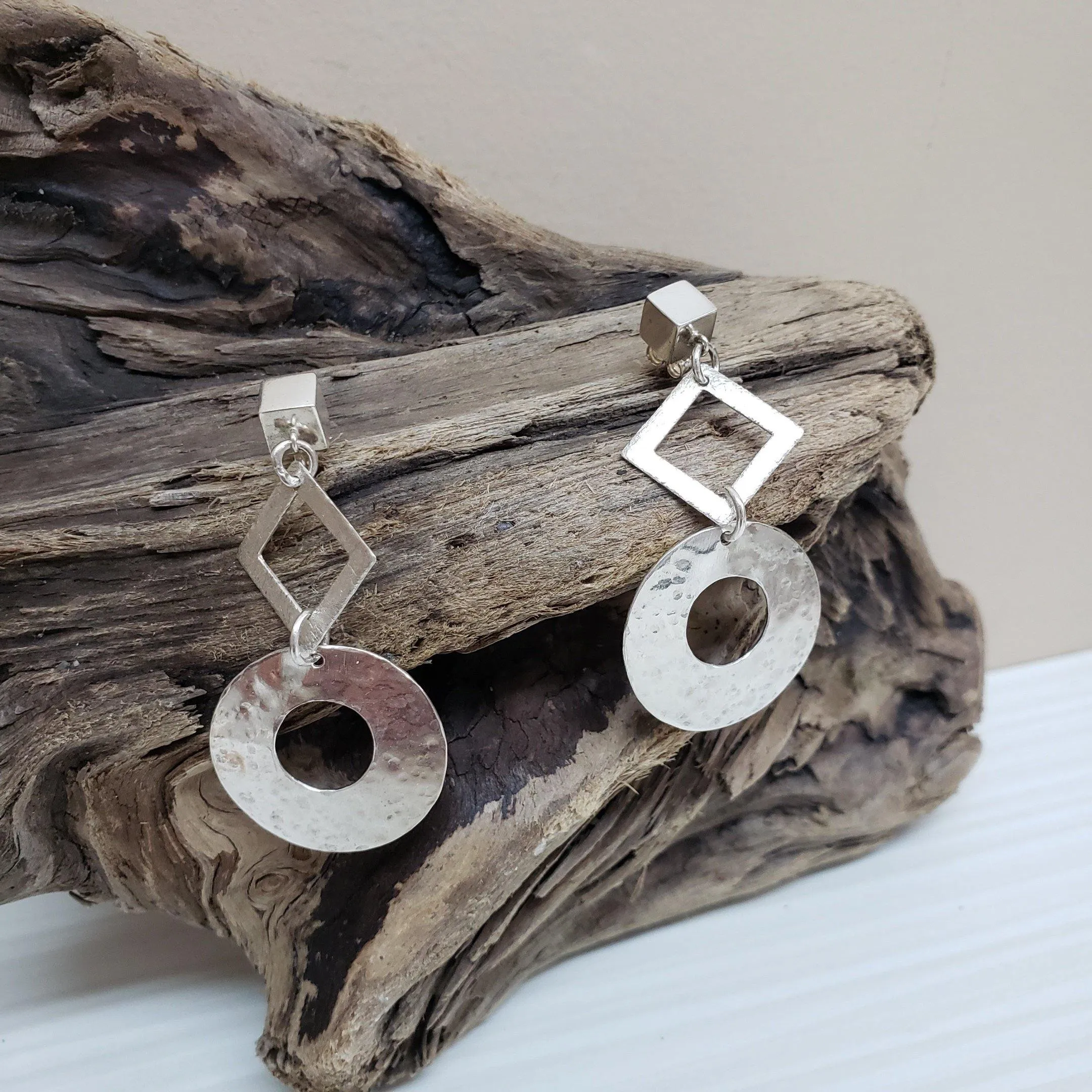 Geometric  sterling silver earrings