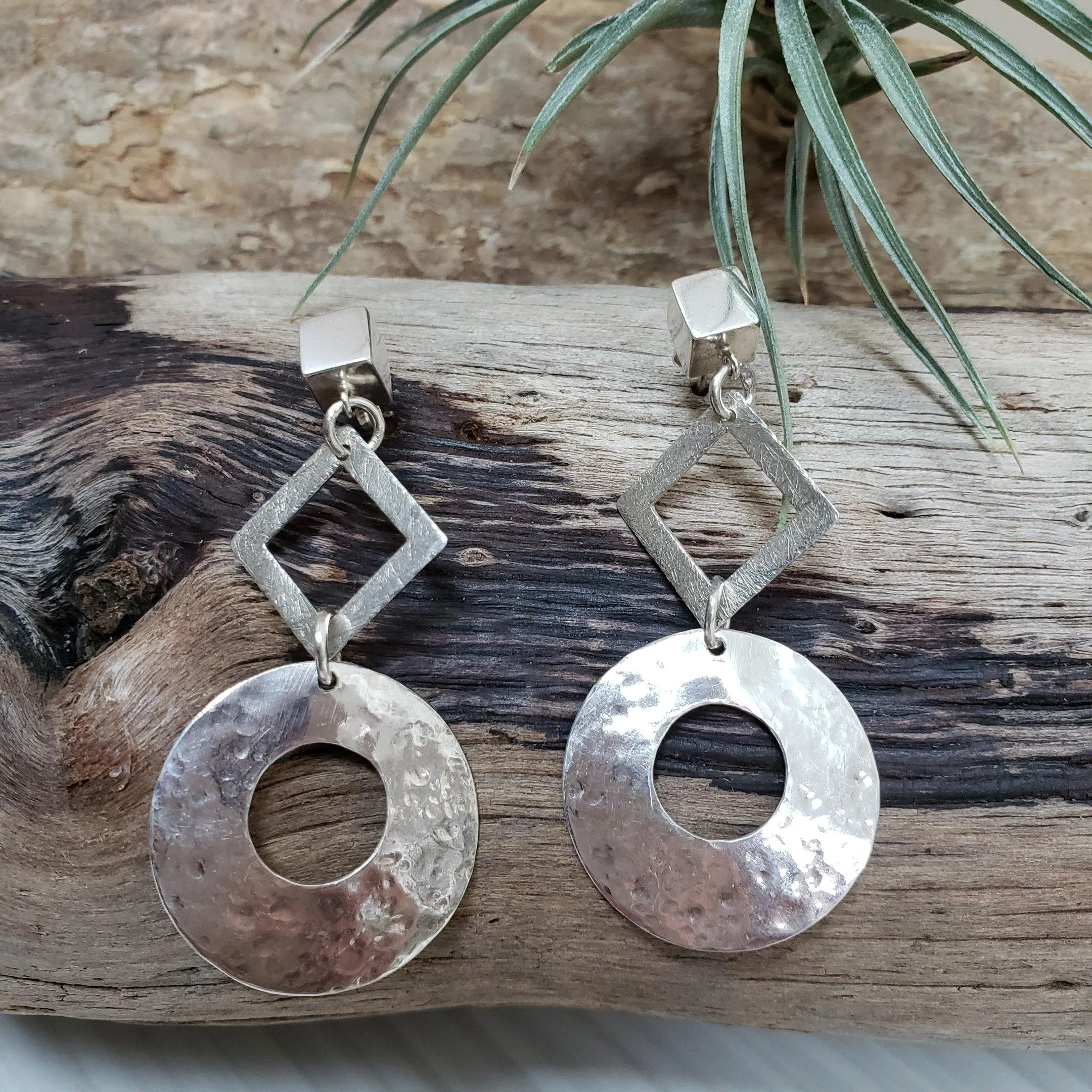 Geometric  sterling silver earrings