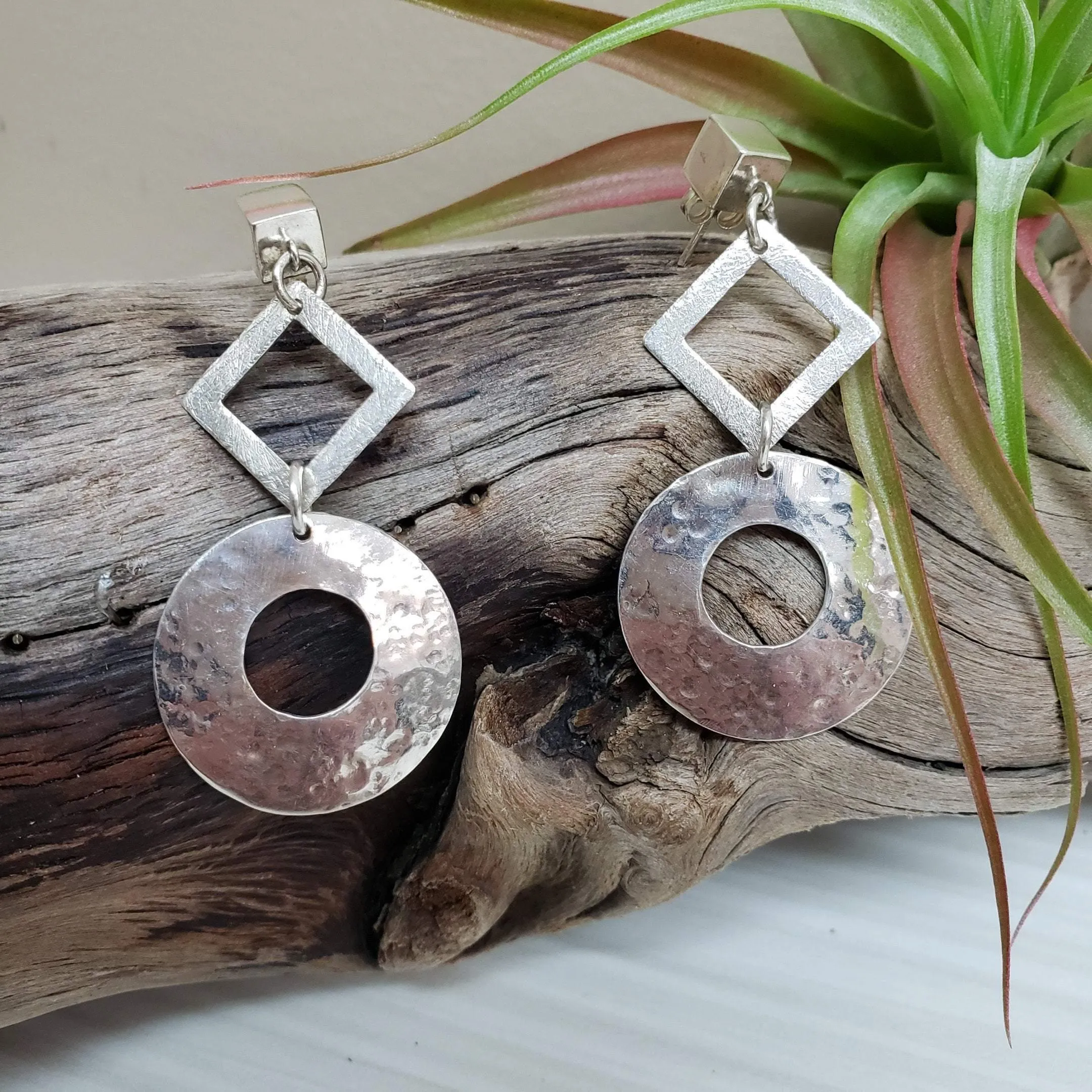 Geometric  sterling silver earrings