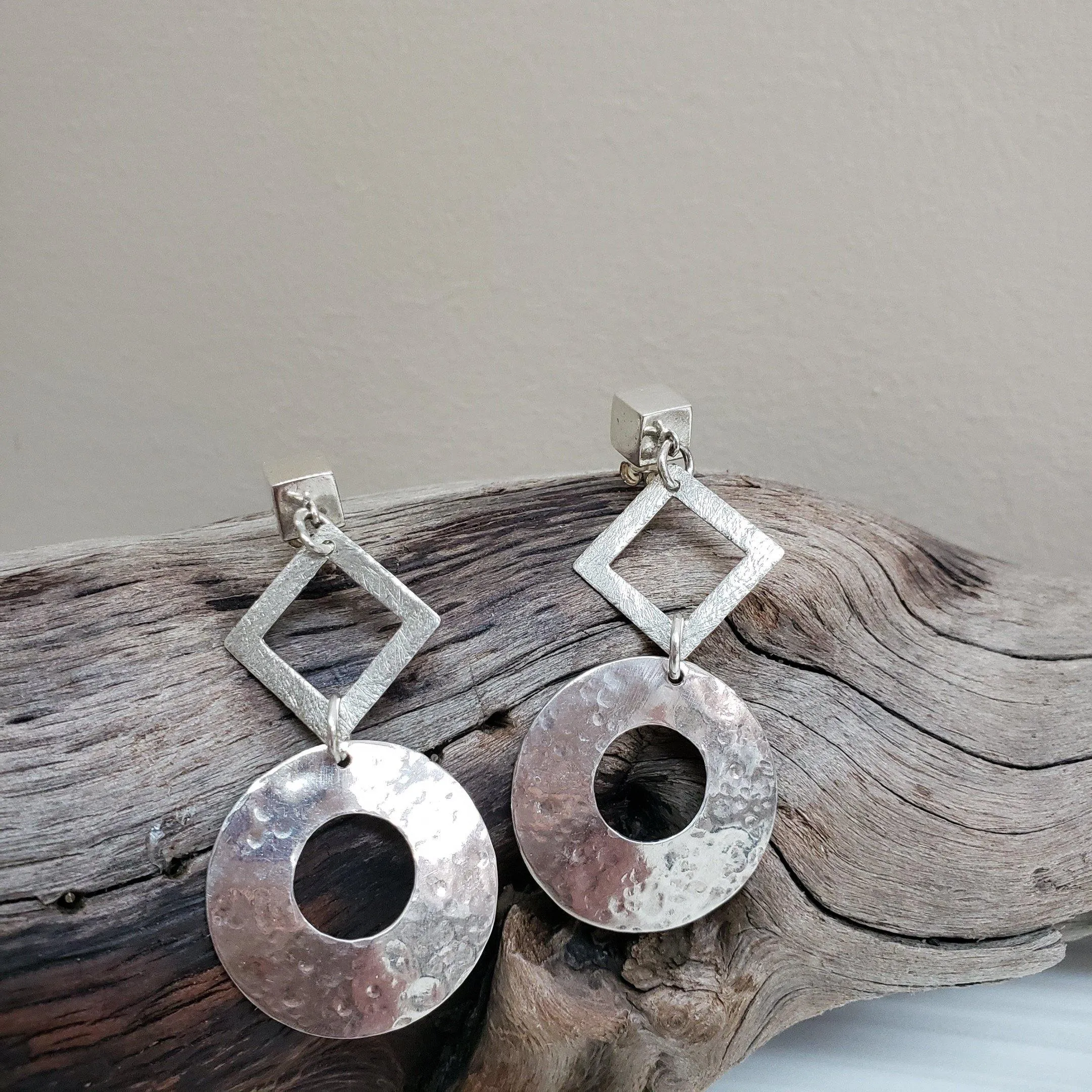 Geometric  sterling silver earrings