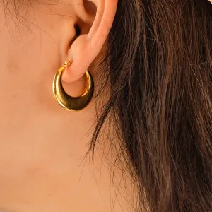 Geometric U-Shaped Stainless Steel Hoop Earrings