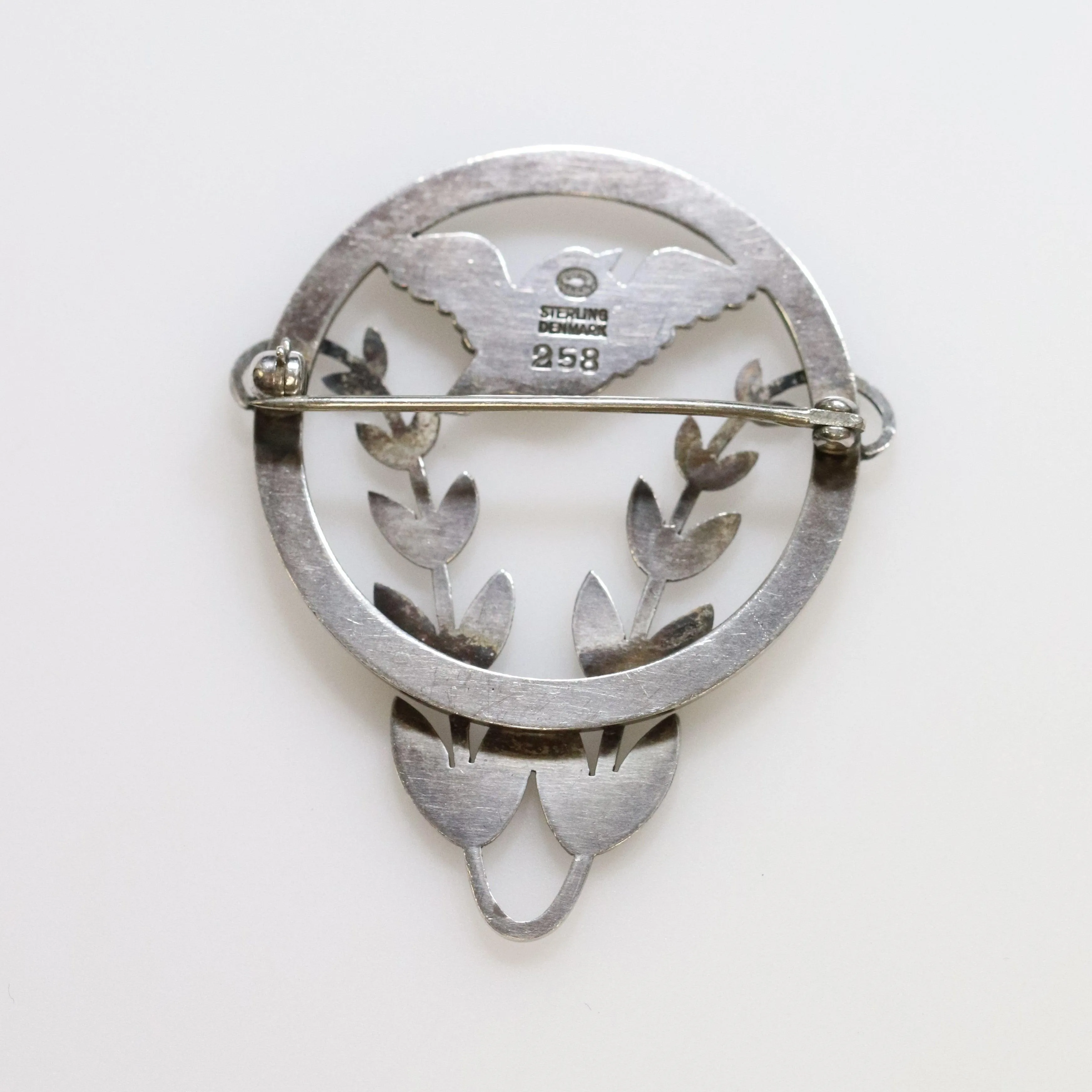 Georg Jensen Jewelry | Chubby Bird and Vine Brooch 258