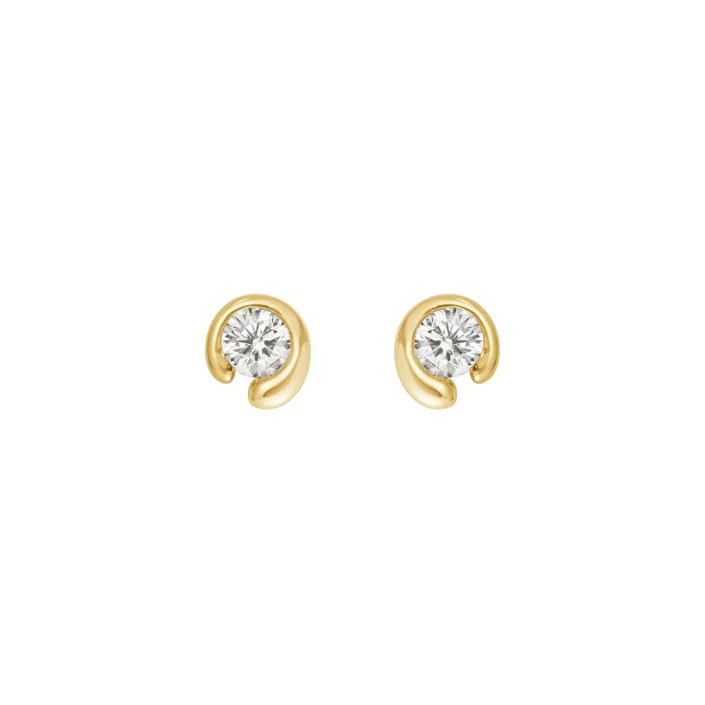 Georg Jensen Mercy 18ct Yellow Gold 0.10ct Diamond Stud Earrings