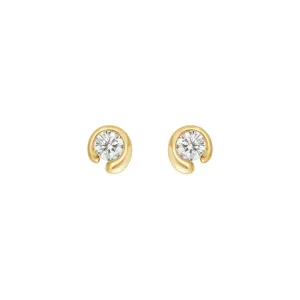 Georg Jensen Mercy 18ct Yellow Gold 0.10ct Diamond Stud Earrings