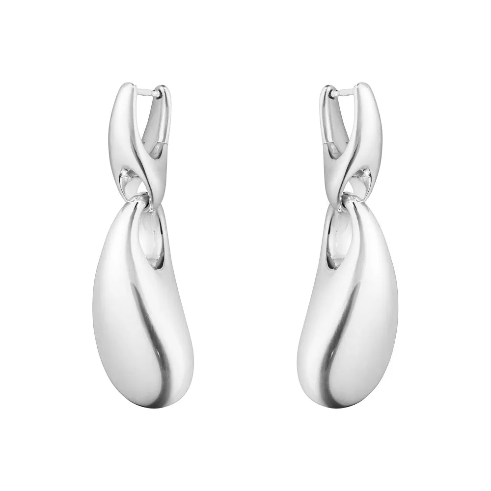 Georg Jensen Reflect Sterling Silver Graduated Links Short Drop Earrings
