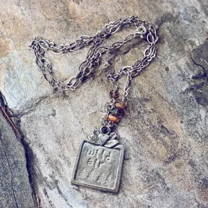 get lost or wild air // pewter handstamped nature pendant necklace