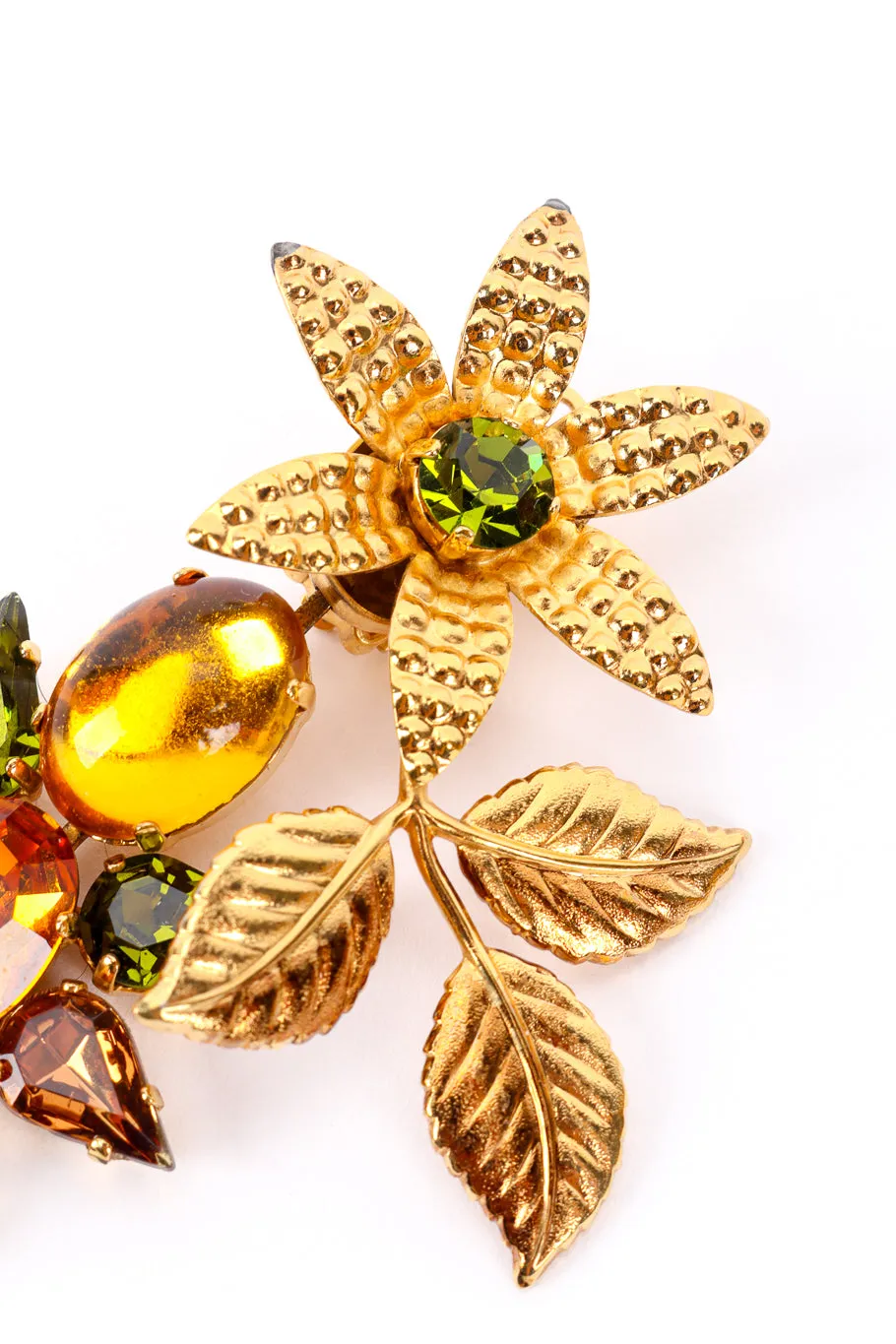Gilded Flower Crystal Drop Earrings