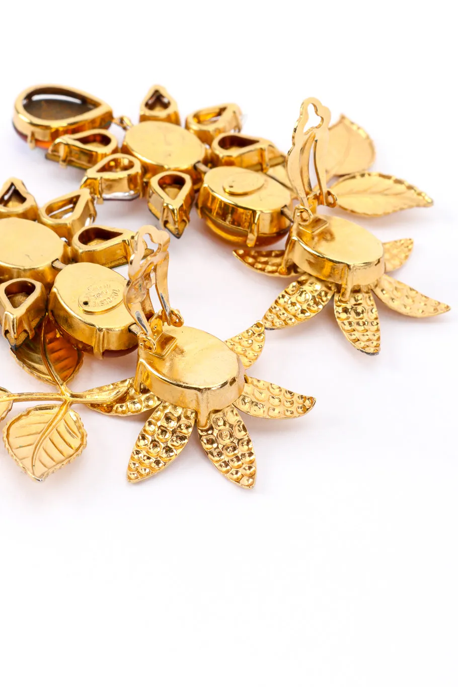 Gilded Flower Crystal Drop Earrings