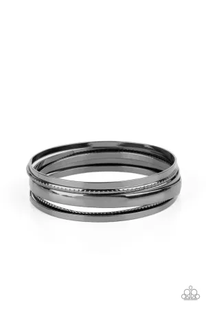 Gliding Gleam Black Paparazzi Bracelet