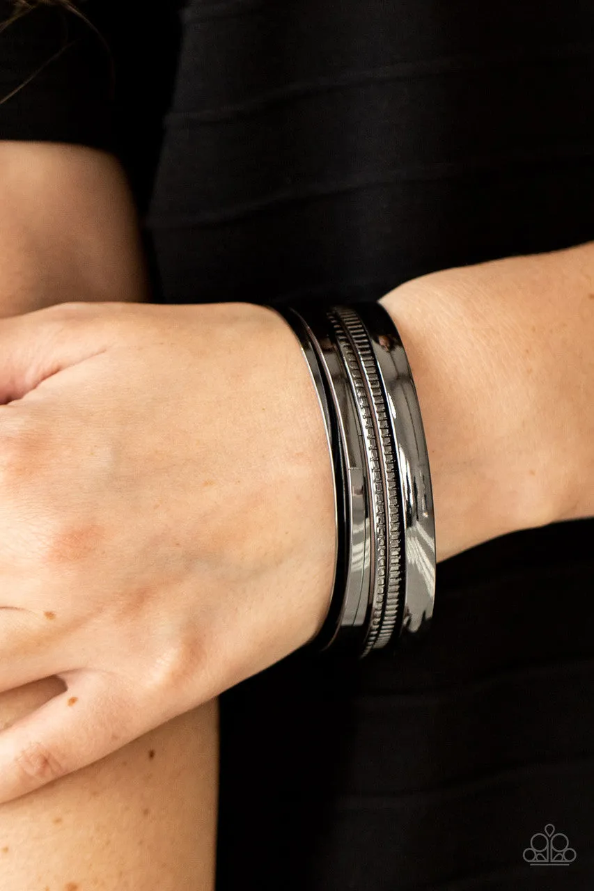Gliding Gleam Black Paparazzi Bracelet