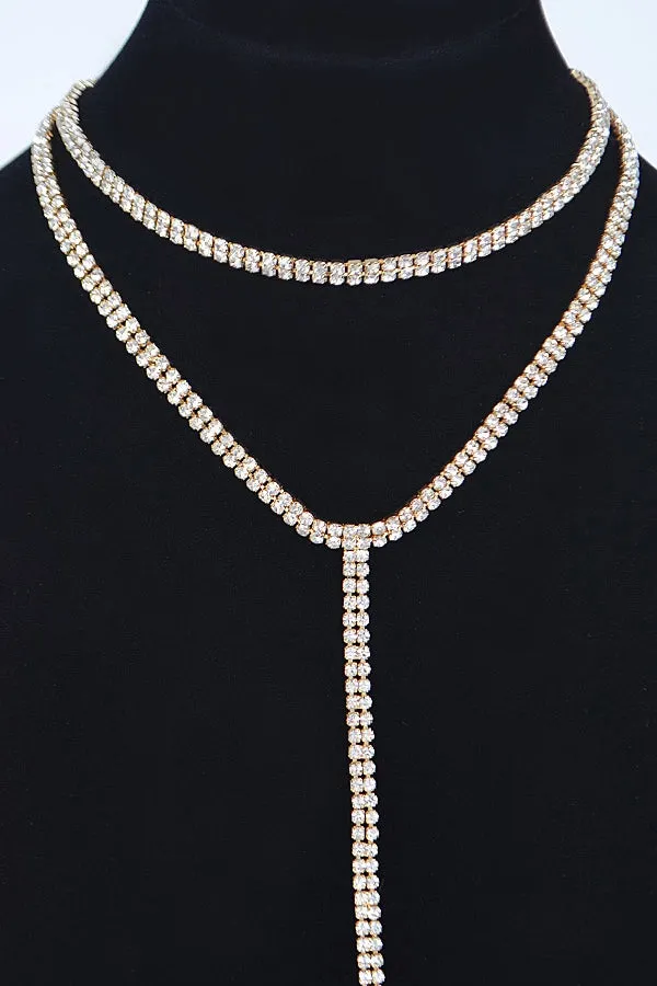 Goddess Crystal Necklace in Gold