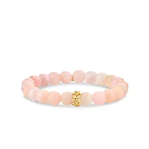 Gold & Diamond Plumeria Rondelle on Morganite