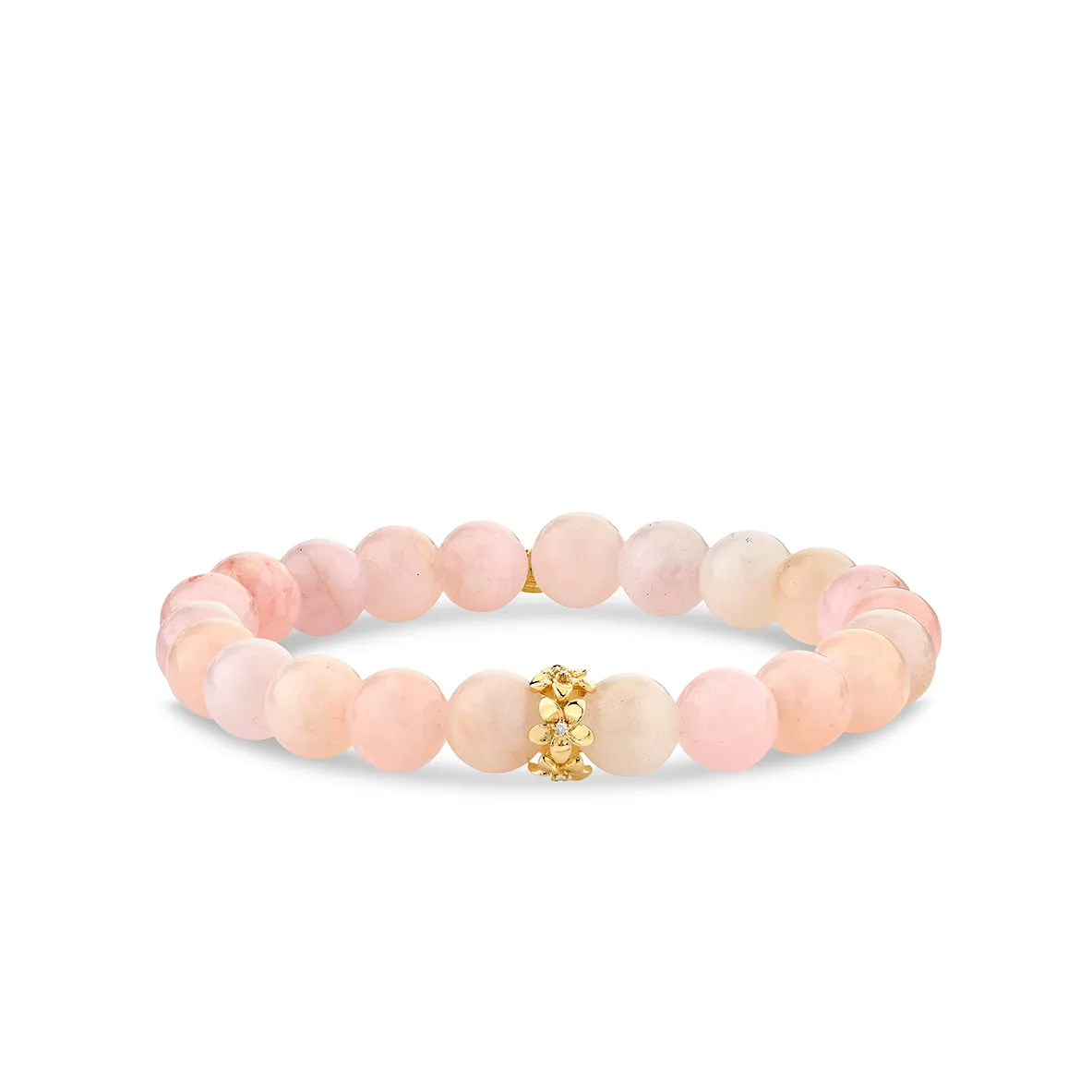 Gold & Diamond Plumeria Rondelle on Morganite
