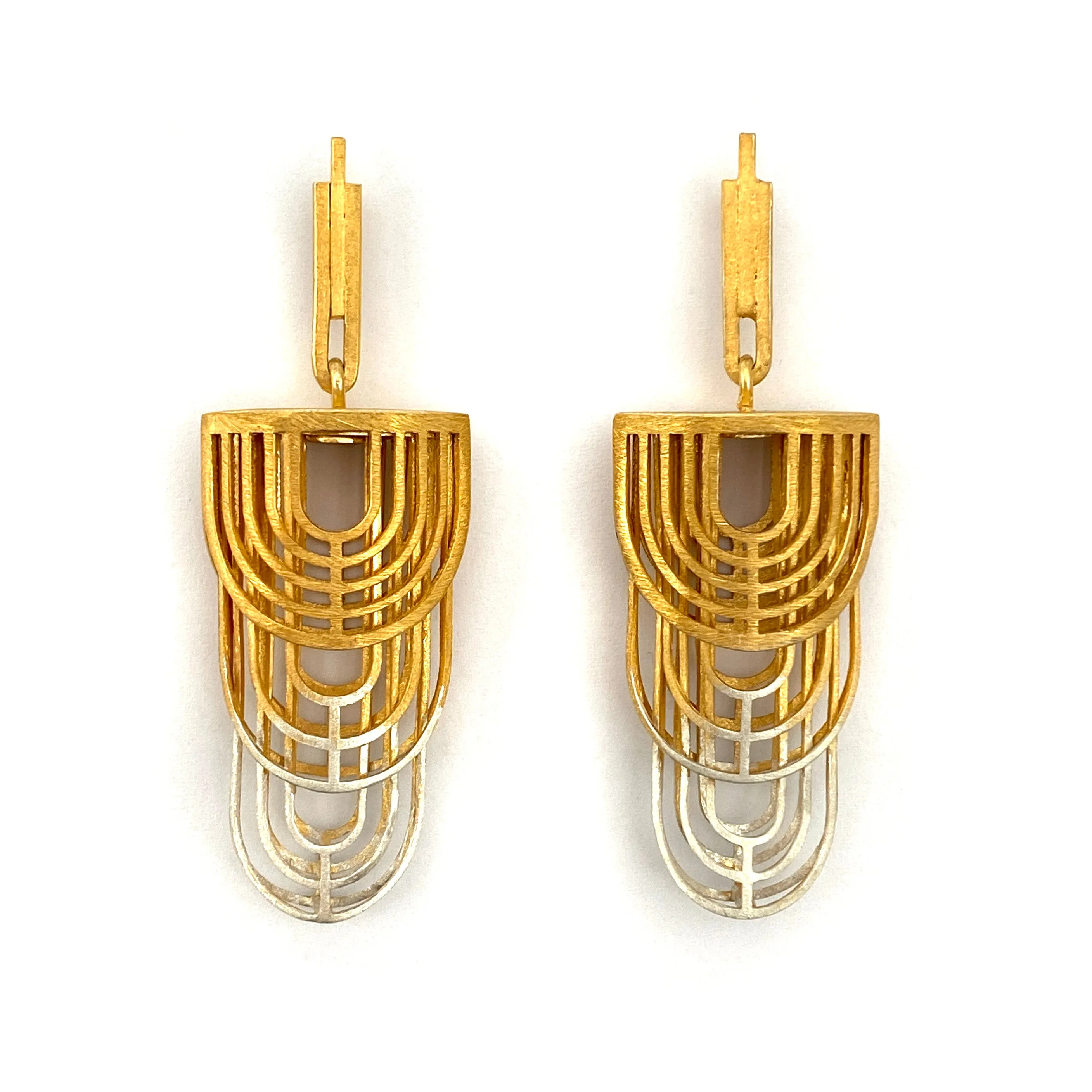 Gold and Silver Ombre Earrings