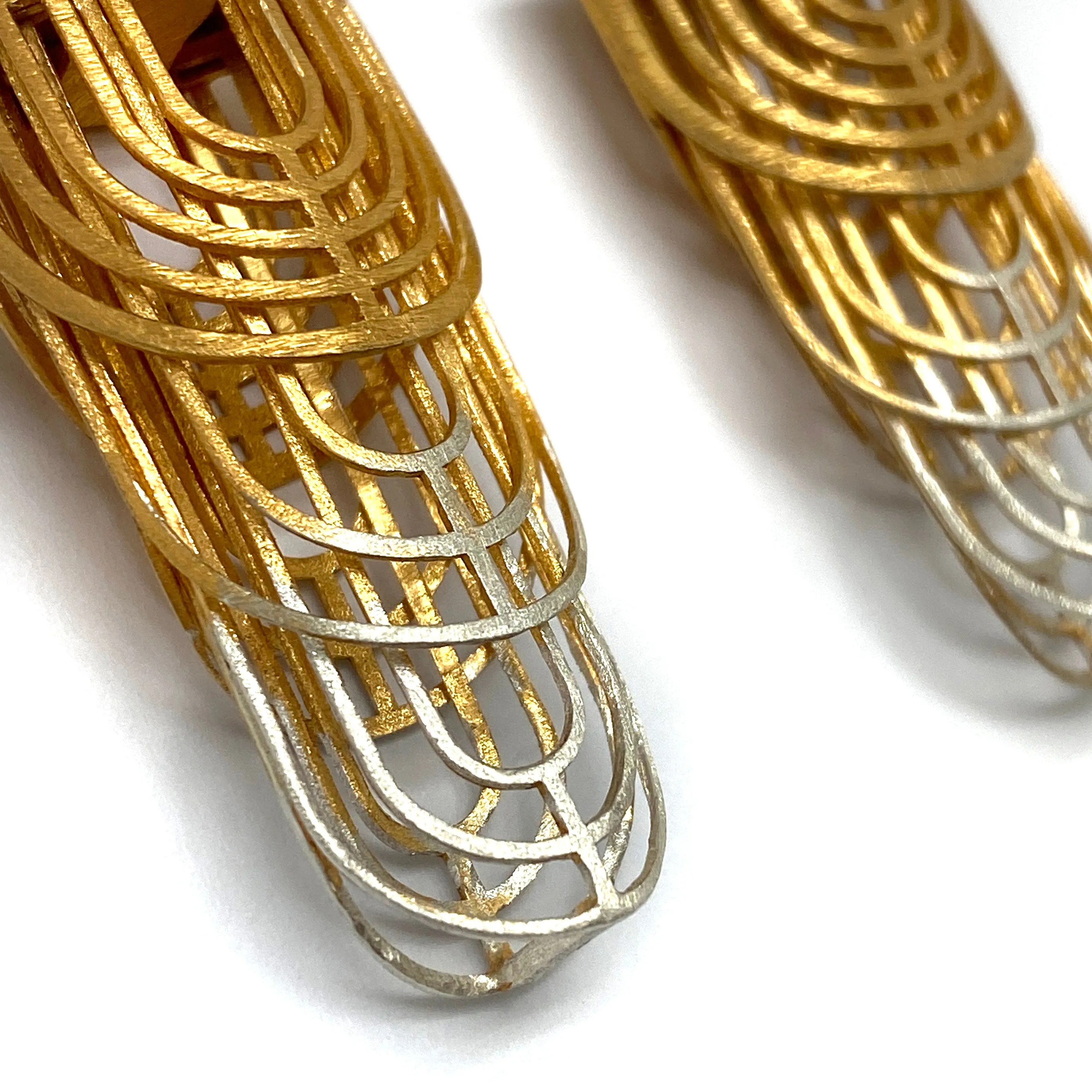 Gold and Silver Ombre Earrings