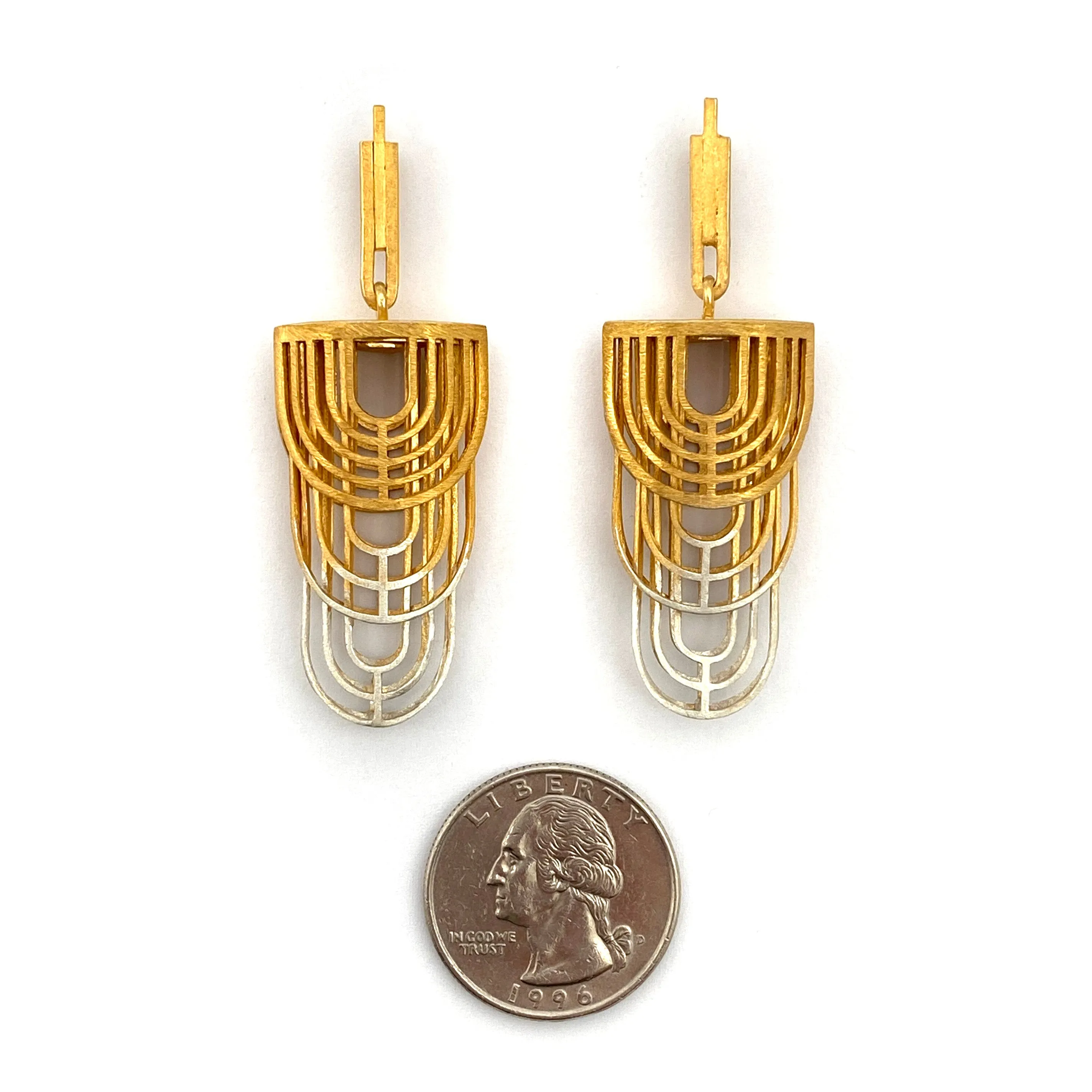 Gold and Silver Ombre Earrings