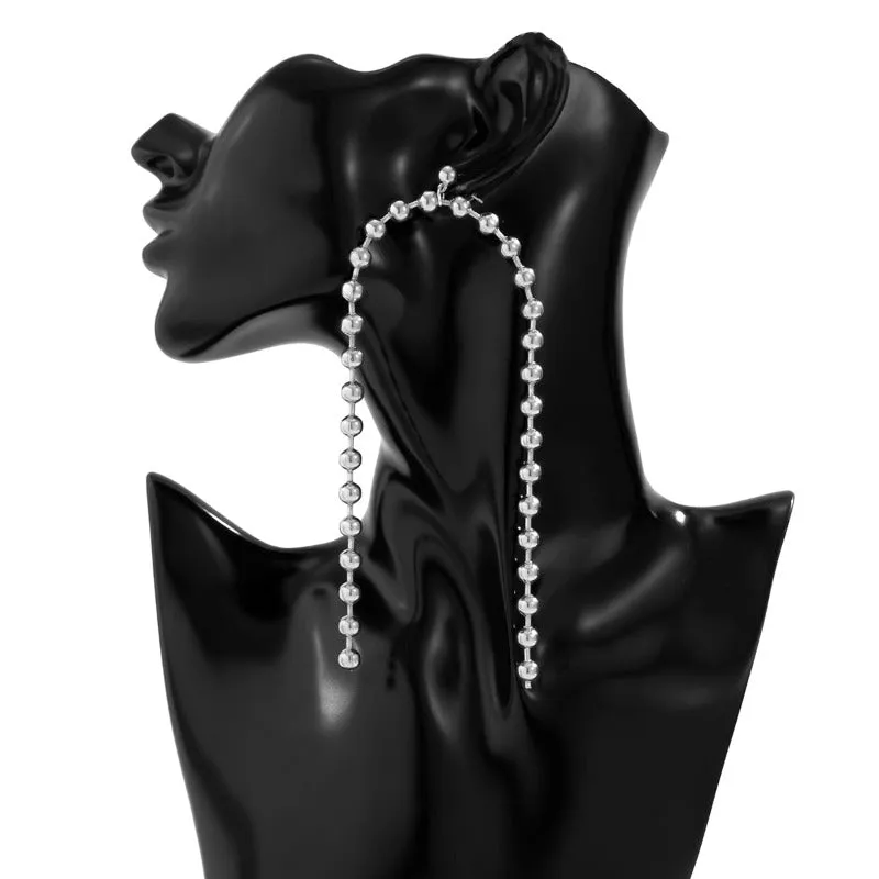 Gold Beads Ball Dangle Earrings for Women Anniverssary Jewelry