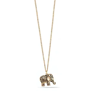 GOLD ELEPHANT 0.7"INCHES PENDANT SHORT NECKLACES #SWR-CP5543A.GLD (FD1/SE1)