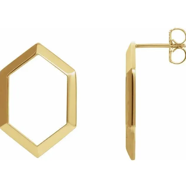 Gold Geometric Drop Earrings