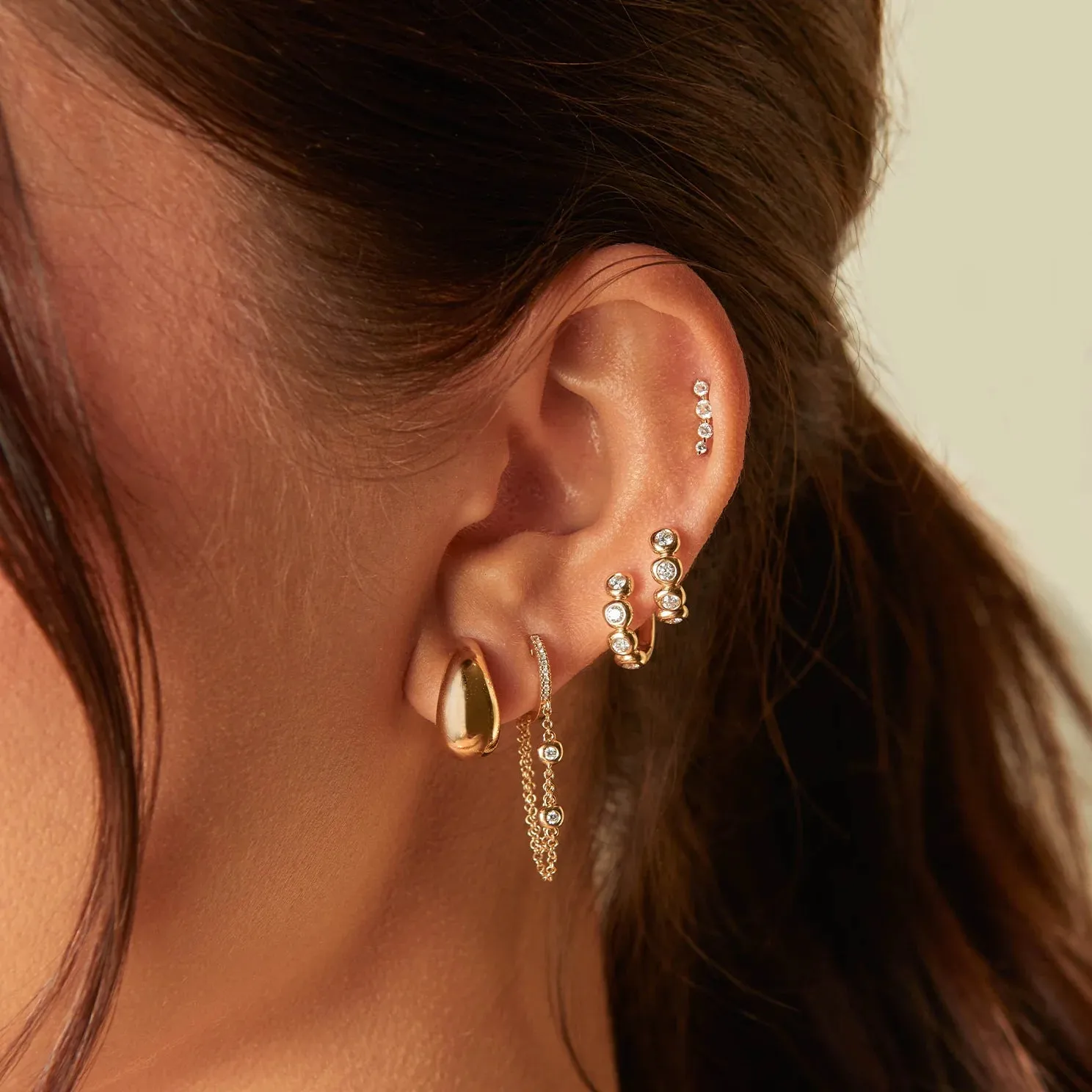 Gold Jumbo Dome Huggie Earrings