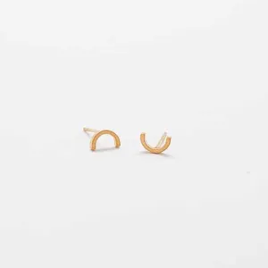 Gold Mini Arc Stud Earrings - Imperfect