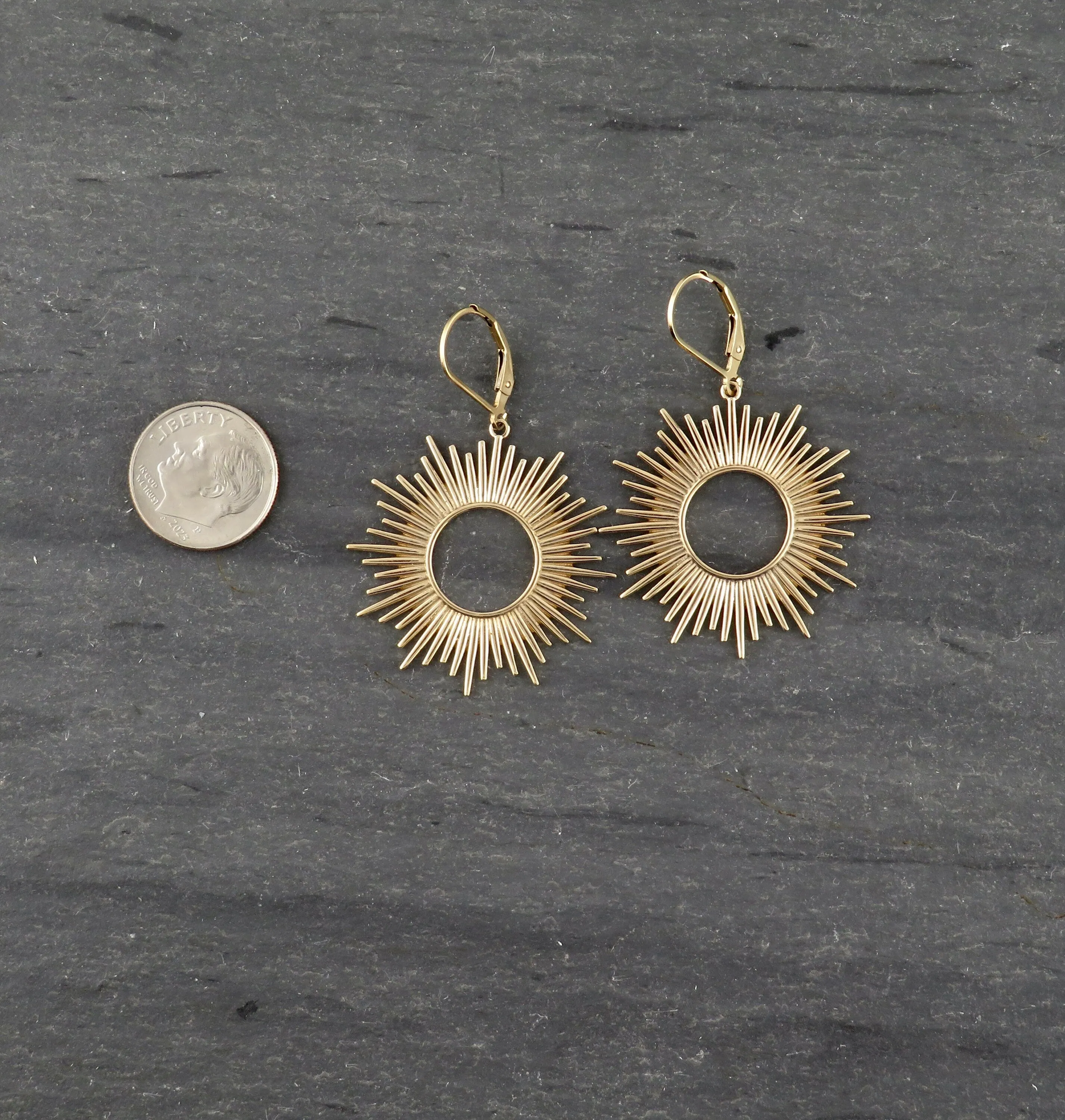 Gold Sunburst Earrings