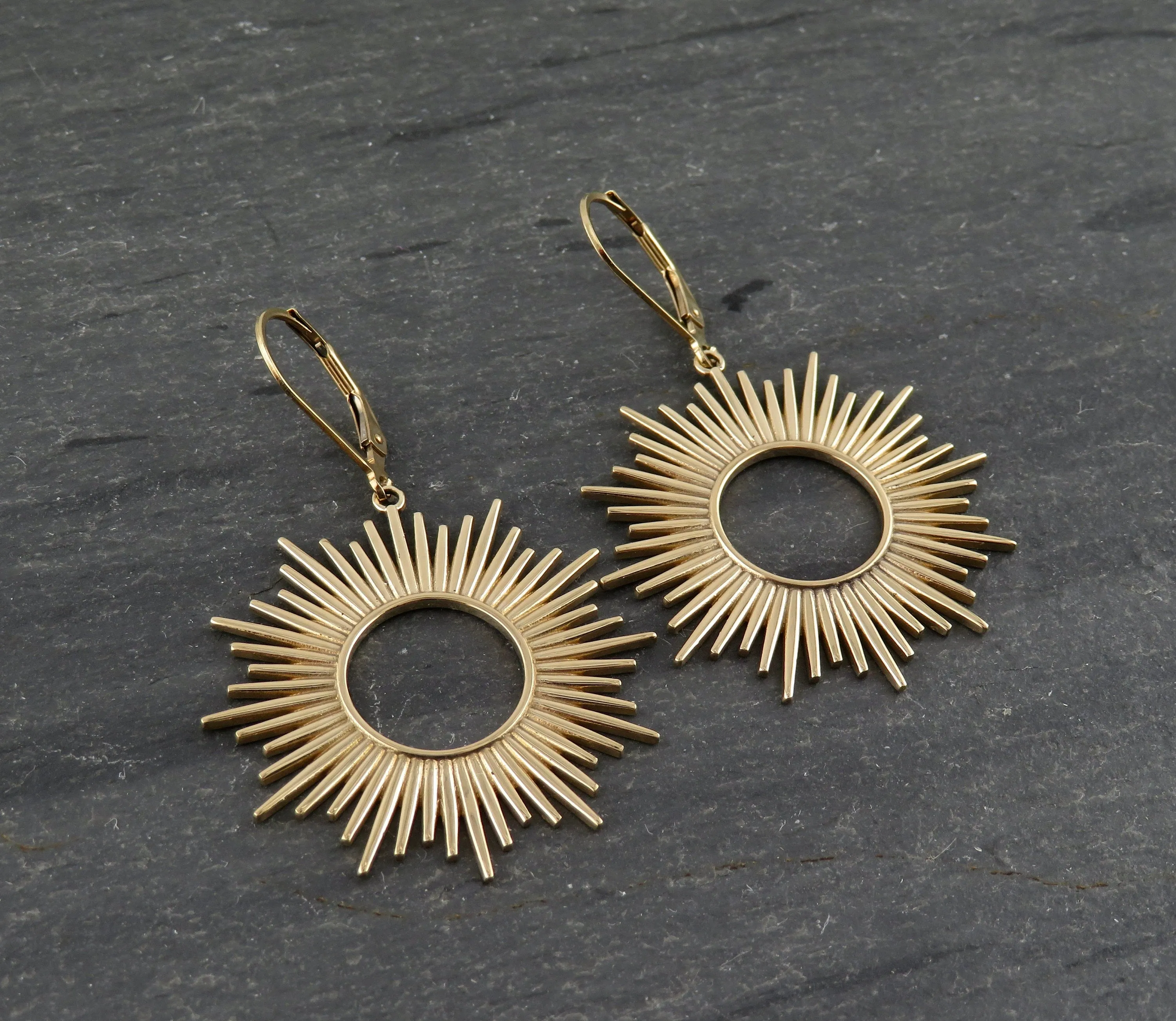 Gold Sunburst Earrings