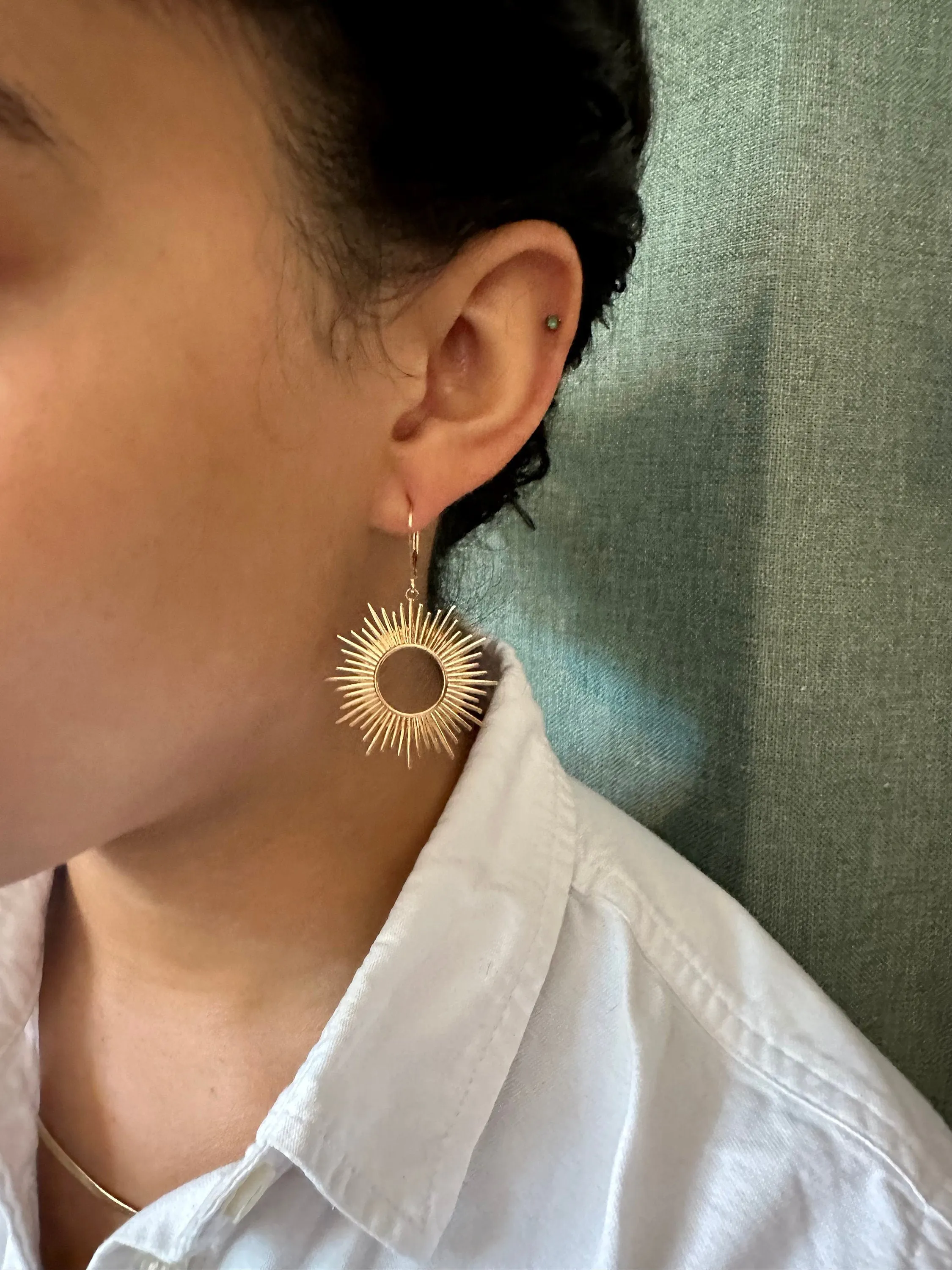 Gold Sunburst Earrings