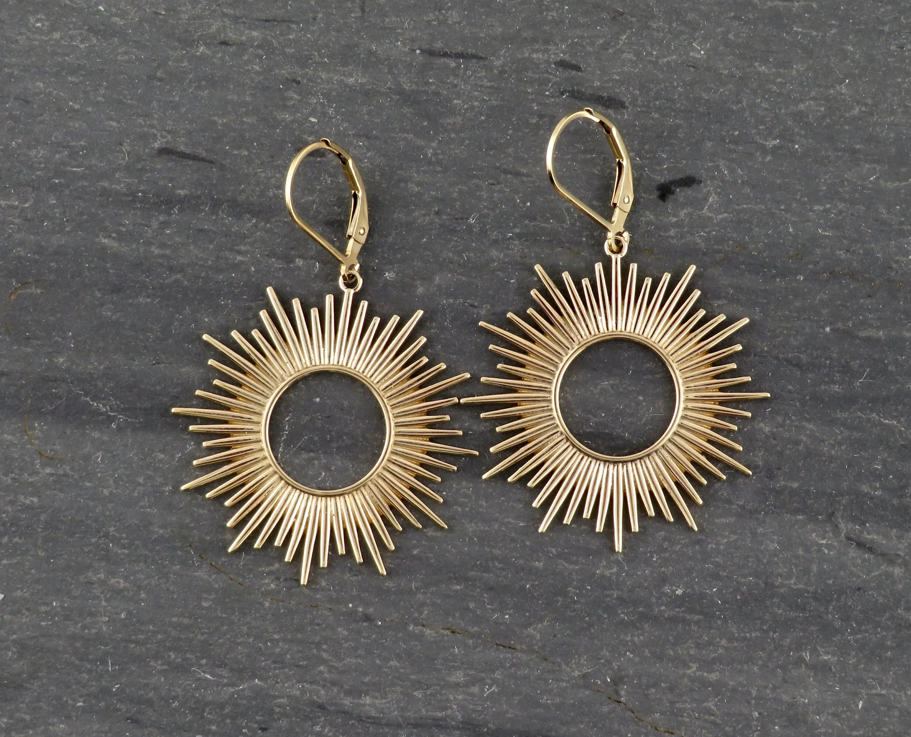 Gold Sunburst Earrings