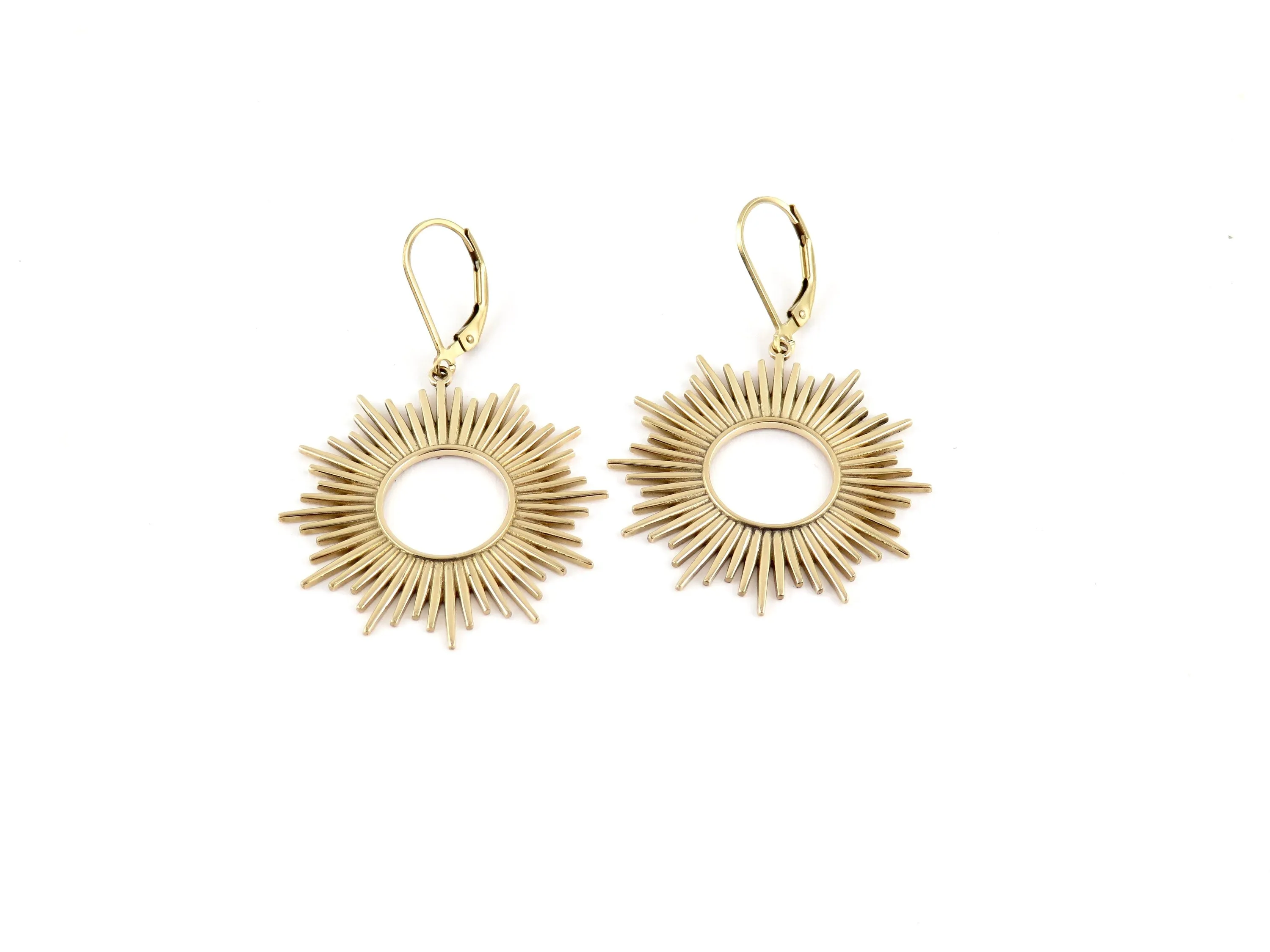 Gold Sunburst Earrings