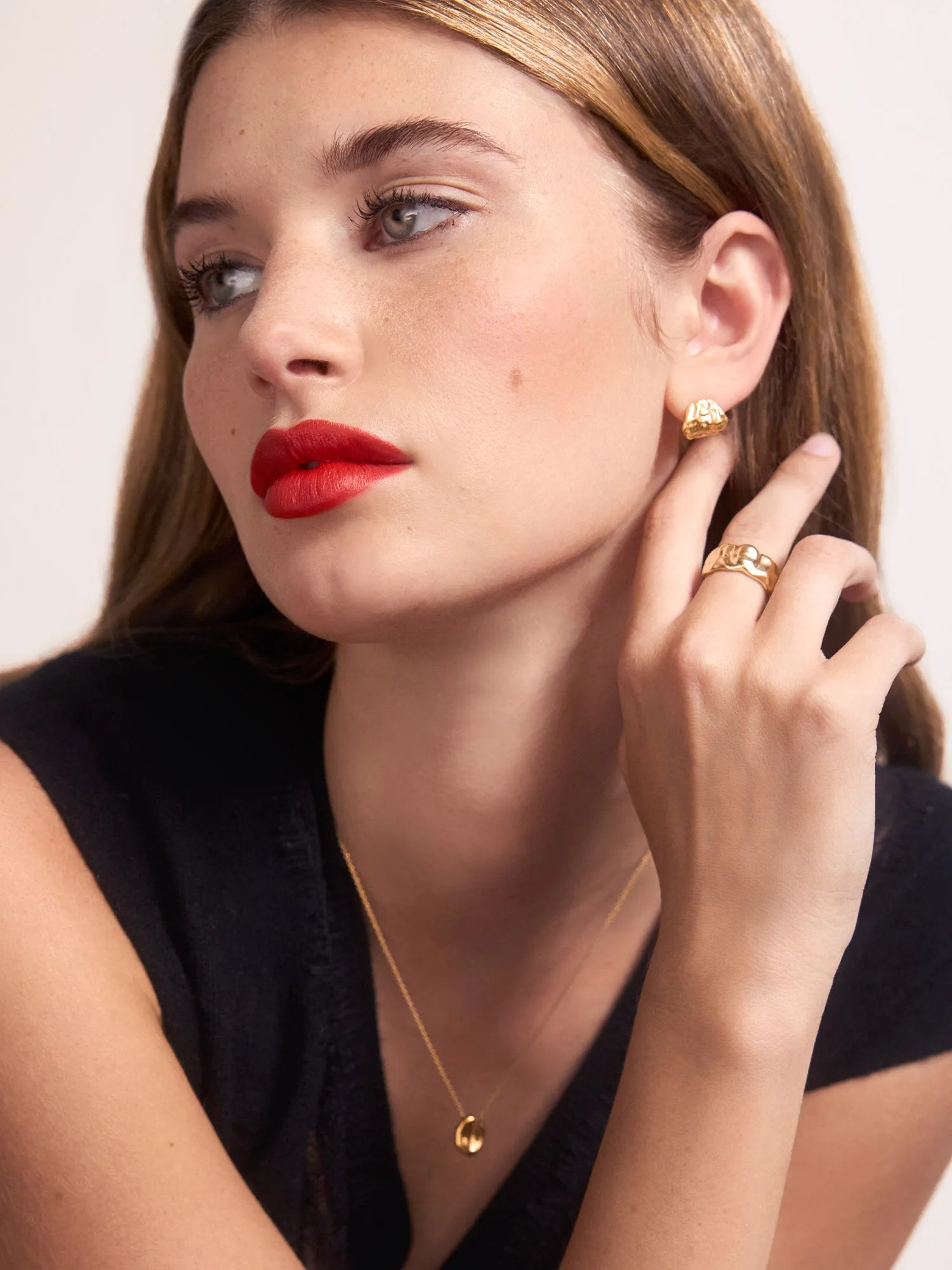 Golden Waves Molten Cuff Earrings