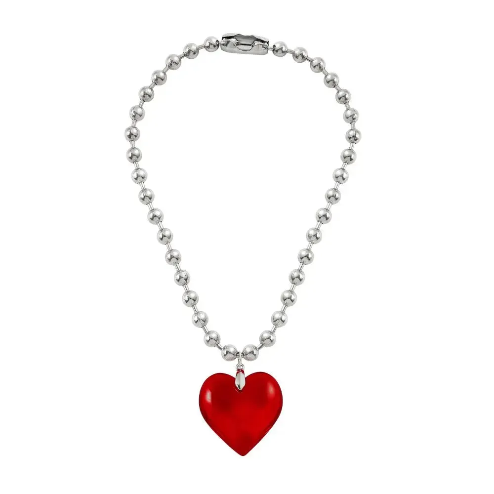 Goth Black Velvet Big Heart Pendant Choker Necklace for Women Elegant Weave Knotted Bowknot Adjustable Chain