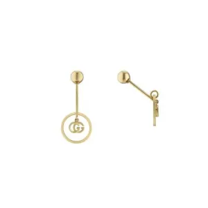 Gucci Yellow Gold Barbell GG Circle Single Earring