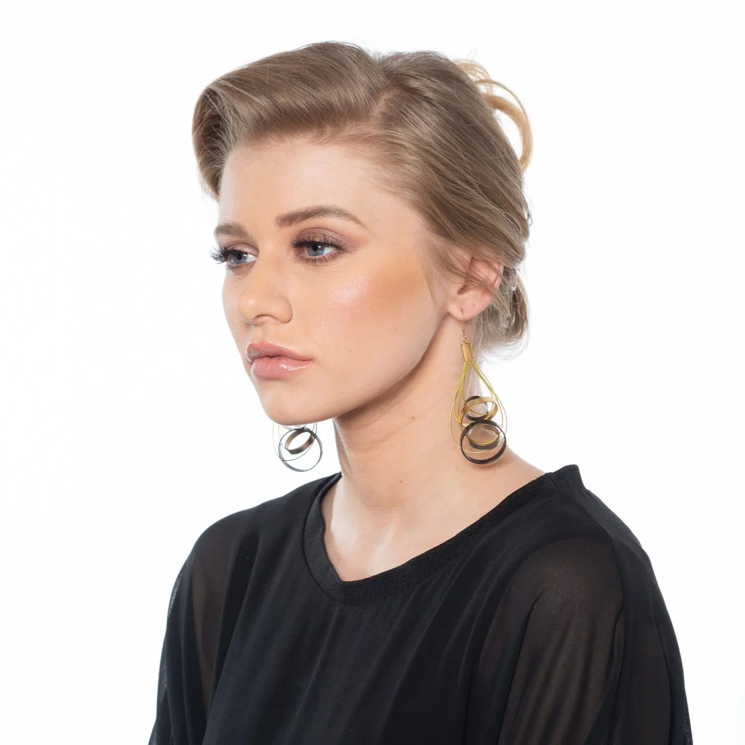 Hailey - Geometric gold & silver earrings