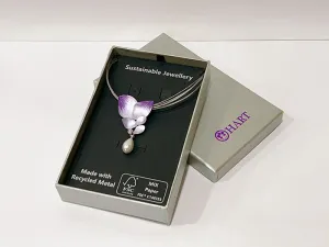 HART Purple Orchid Leaf-Shaped Choker & Earrings Series