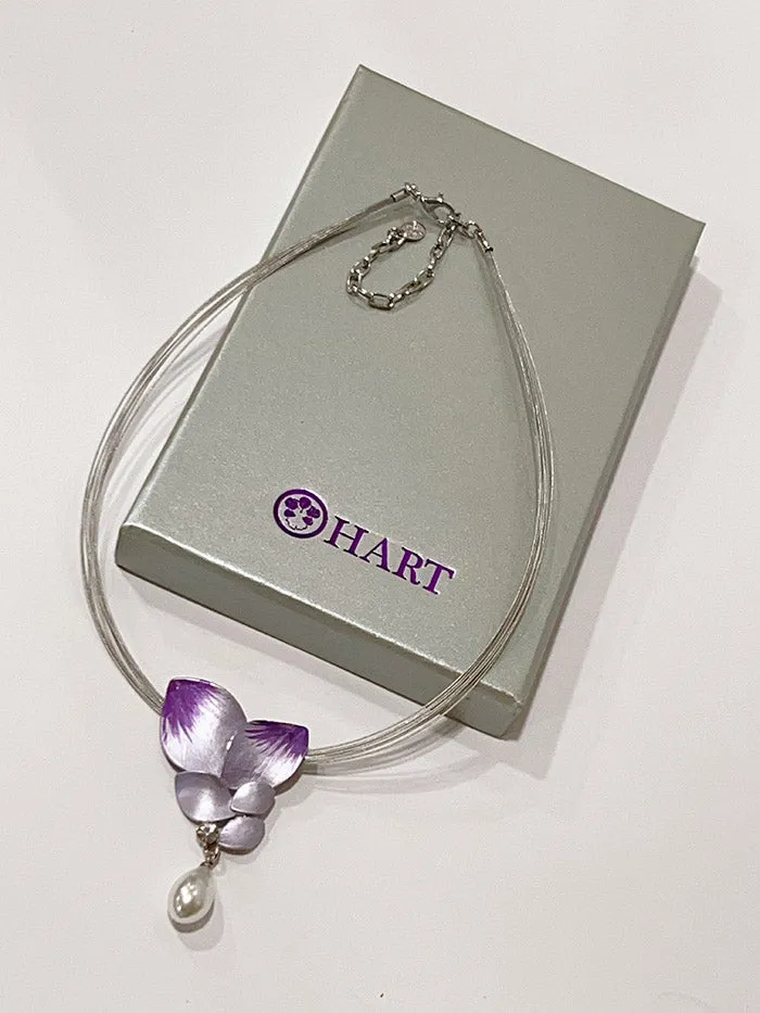 HART Purple Orchid Leaf-Shaped Choker & Earrings Series