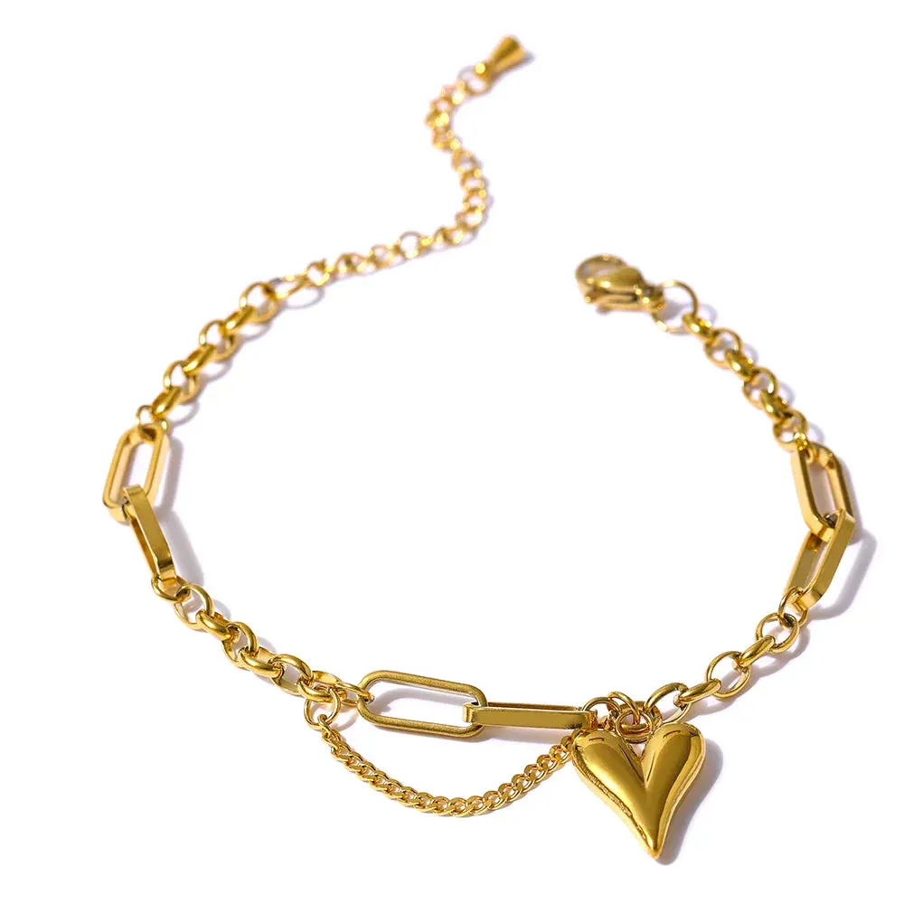 Heart Pendant Necklace for Women Metal Texture Choker Necklace Anniversary
