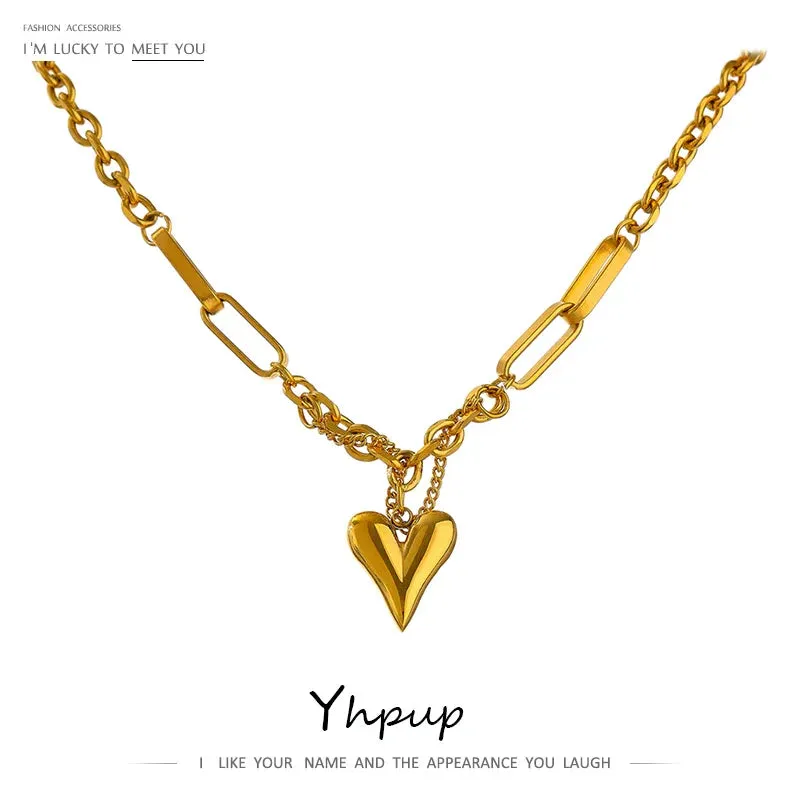 Heart Pendant Necklace for Women Metal Texture Choker Necklace Anniversary